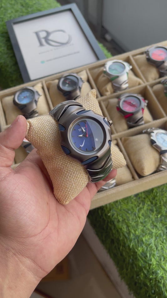 RC Nikee Sporty Analog Date Watch – Black & Blue