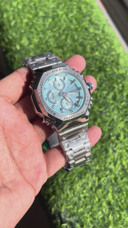 RC Casiio G-Shok Full Metal Silver Chronograph Men’s Watch