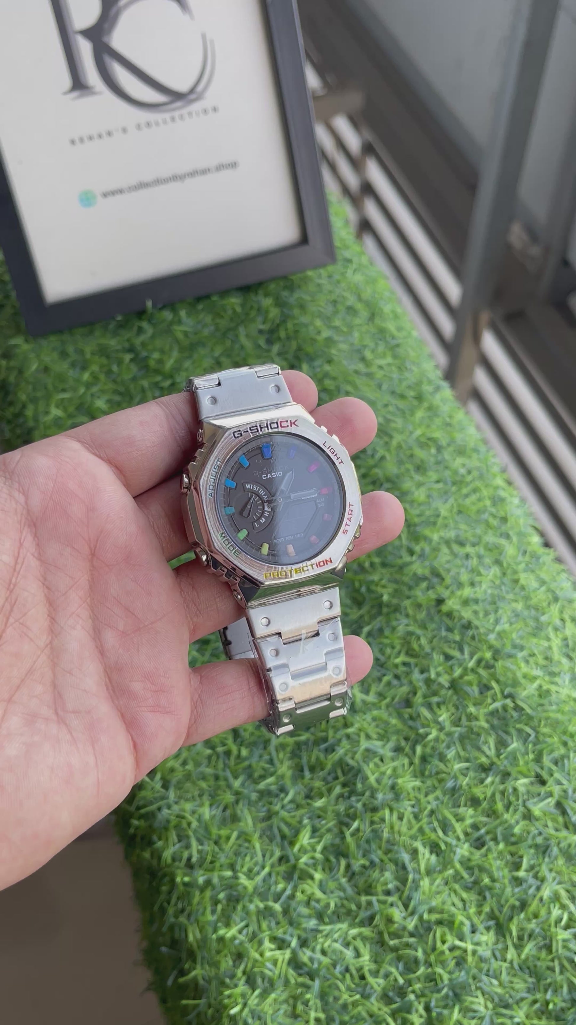 RC Casiio G-Shok Metal Series – Rainbow edition | Stainless Steel Strap