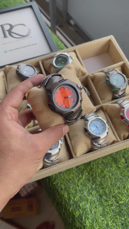 RC Nikee Sport Analog Watch – Black & Orange Dial