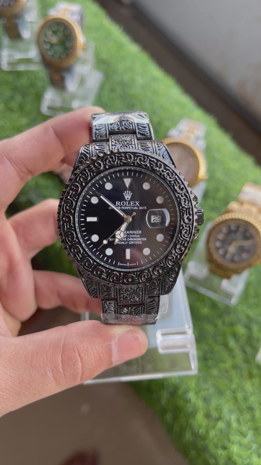 RC RLX Submariner Royal Carving Edition – Black Case & Black Dial
