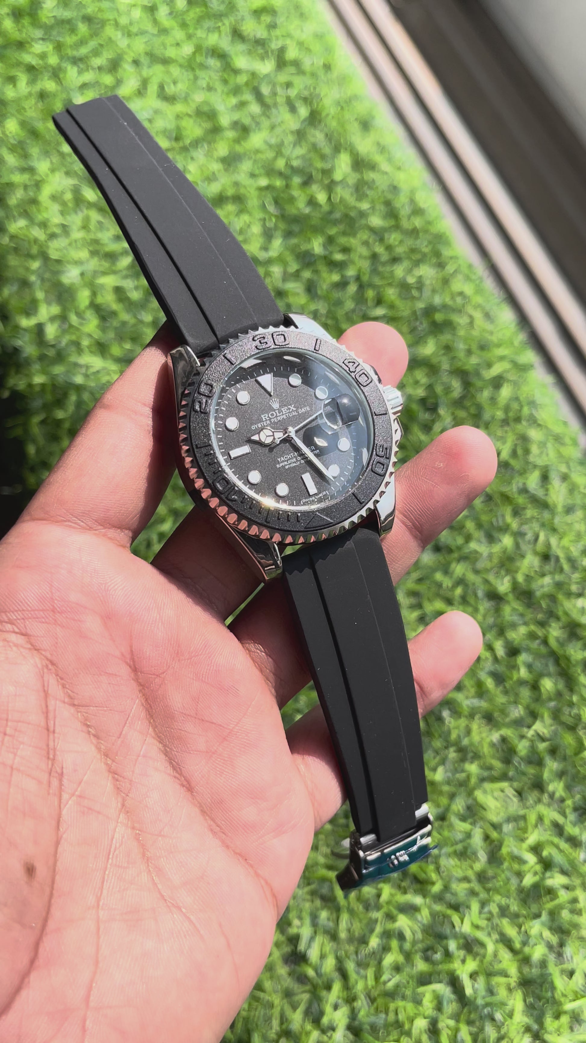 RC RLX Oyster Perpetual Date – Blackout Diver Style (Custom Black Edition)